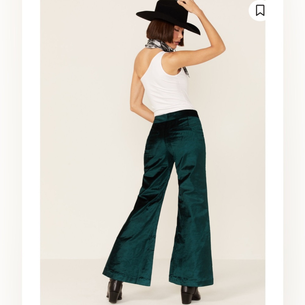 Free People Walk with You Velvet Flare Trouser